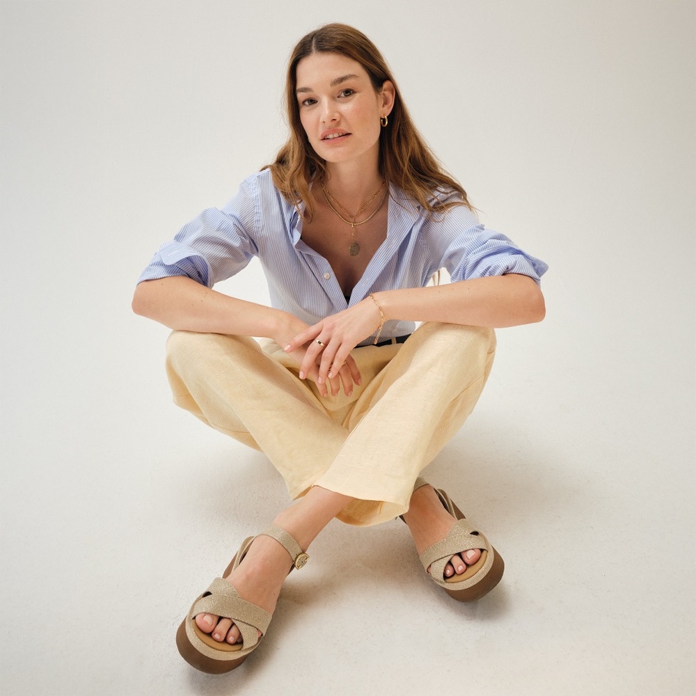 Rothy's The Criss–Cross Lightweight Wedge Sandal - Aurora Size 9 - Picture 3 of 3
